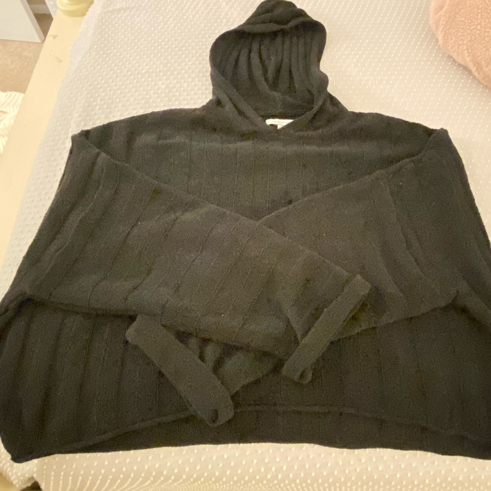 Black sweater hoodied